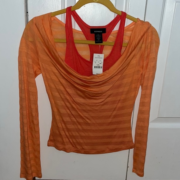 EXPRESS Orange Long Sleeve NWT - Picture 1 of 3